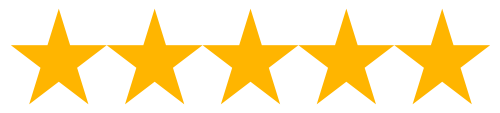 Reseña con cinco estrellas de calificación
